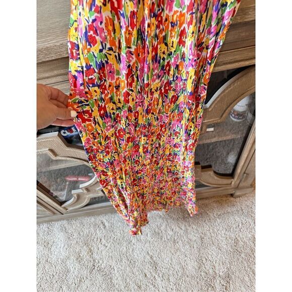 RIXO Target Floral Puff Sleeve Dress V- Neck-Bias Cut Bodycon Size 0 - Picture 6 of 12